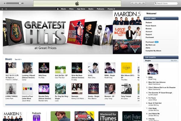 iTunes 香港店開始售賣音樂產品